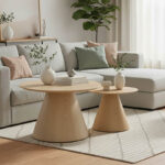 Donda mdf metal coffee table set of 2 sonoma