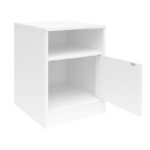 Foly bedside table with a cabinet in white 40x40x50cm - Image 2