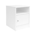 Foly bedside table with a cabinet in white 40x40x50cm