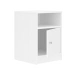 Foly bedside table with a cabinet in white 40x40x50cm - Image 3