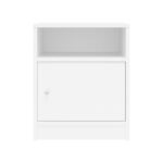 Foly bedside table with a cabinet in white 40x40x50cm - Image 4