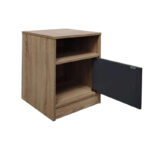 Foly bedside table with a cabinet in sonoma-anthracite shade 40x40x50cm - Слика 2