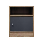 Foly bedside table with a cabinet in sonoma-anthracite shade 40x40x50cm - Слика 3