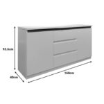 Chiemo sideboard in white 160x40x93.6cm - Image 6