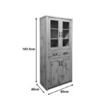 Nisso display case-wardrobe in oak color 80x40x183.5cm - Image 5