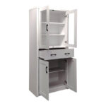 Nisso display case-wardrobe in white color 80x40x183.5cm - Image 2