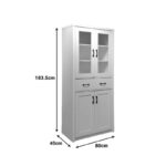 Nisso display case-wardrobe in white color 80x40x183.5cm - Image 5