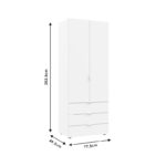 Wardrobe Lila 2 doors sonoma 77.5x19.5x203.5cm - Слика 3