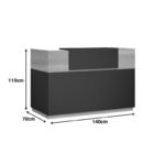 Reception Lotus in oak -  dark grey color 140x70x110cm - Image 4