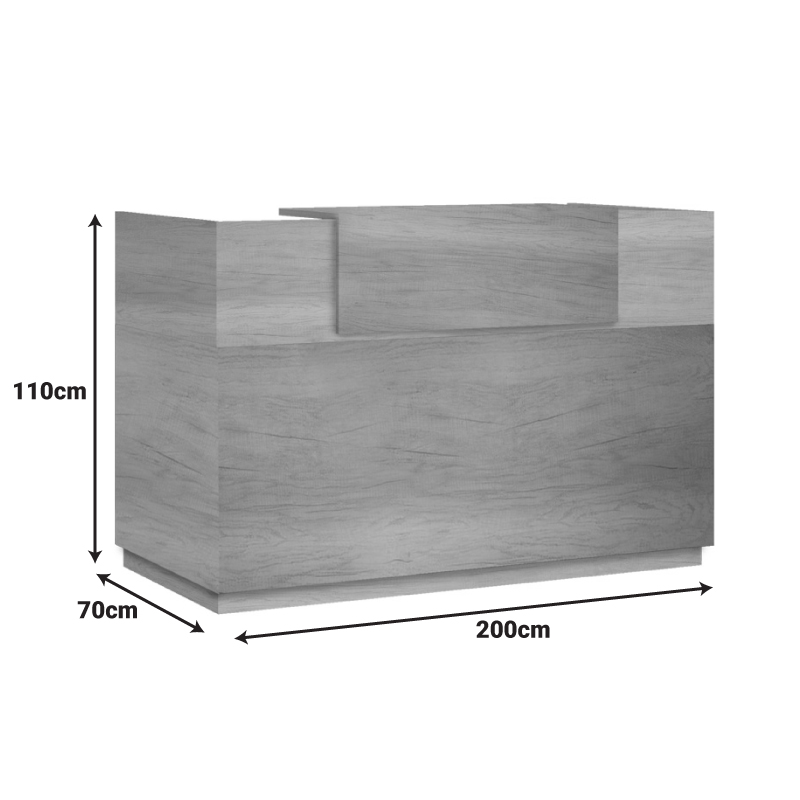 069-000101-2 Reception Lotus in oak  color 200x70x110cm - Image 3