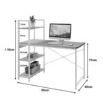 Study desk Bencour with bookcase mdf in natural color with black metal 90x40x110cm - Image 2
