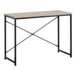 Working desk Bailon in oak color with black metal 100x40x70cm