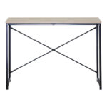 Working desk Bailon in oak color with black metal 100x40x70cm - Image 3