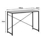 Working desk Bailon in oak color with black metal 100x40x70cm - Image 5
