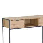 Console Regando in oak color with black metal 100x35x80cm - Image 4