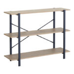 Floor shelf Nebranzo in oak color with black metal 106x35x80cm