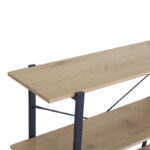 Floor shelf Nebranzo in oak color with black metal 106x35x80cm - Image 4