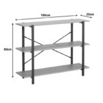 Floor shelf Nebranzo in oak color with black metal 106x35x80cm - Image 5