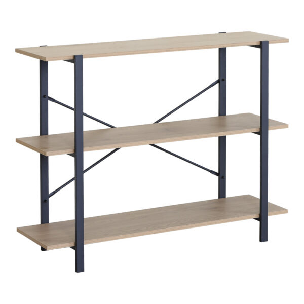 Подна полица Nebranzo во дабова боја со црн метал 106x35x80 см