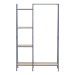 Entrance unit-shelf Herevy in oak color with black metal 101x35x160cm - Image 3