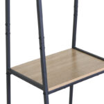 Entrance unit-shelf Herevy in oak color with black metal 101x35x160cm - Image 4