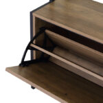 Entrance unit Ventoria in oak color with black metal 84x30x182cm - Image 4