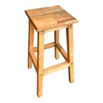 Waroby wooden stool in natural color 32x32x46cm - Image 2