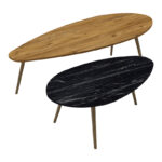 Monty 2pcs coffee tables in natural-black marble shade - Слика 2