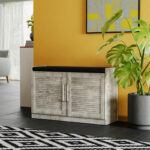 Shoe cabinet stool Crispy 9 pairs antique anthracite 94x34.5x60cm - Слика 2