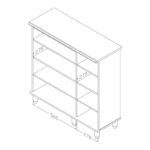 Shoe cabinet SANTΟ 16 pairs antique anthracite 89.5x34.5x91.5cm - Слика 4