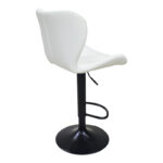 Bar stool Coozy adjustable height black matte metal with pu in white color 46x47x90-112cm - Слика 2