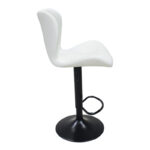 Bar stool Coozy adjustable height black matte metal with pu in white color 46x47x90-112cm - Слика 3