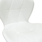 Bar stool Coozy adjustable height black matte metal with pu in white color 46x47x90-112cm - Слика 5