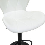 Bar stool Coozy adjustable height black matte metal with pu in white color 46x47x90-112cm - Слика 6