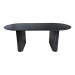 Dining table Nembou mdf in black and gold color 210x100x76cm - Слика 2