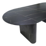 Dining table Nembou mdf in black and gold color 210x100x76cm - Слика 3