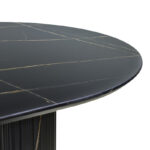 Dining table Nembou mdf in black and gold color 210x100x76cm - Слика 4