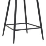 Medium height bar stool Perch velvet in gray with black metal legs 50x43x99cm - Слика 6