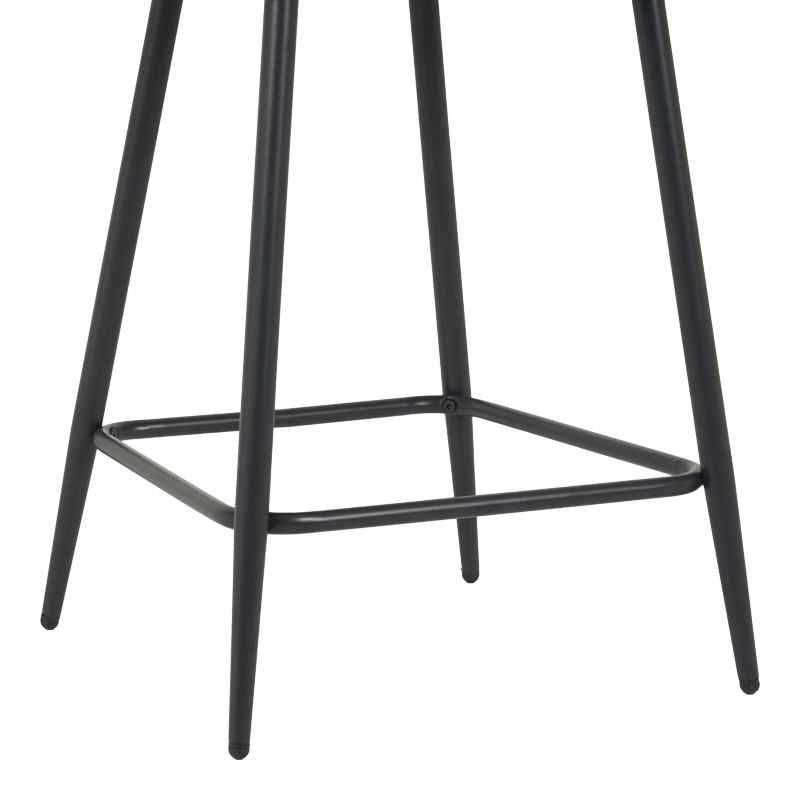 128-000072-5 Medium height bar stool Perch velvet in black with black metal legs 50x43x99cm - Image 6