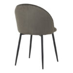 Chair Perch velvet in anthracite with black metal legs 50x43x82cm - Слика 2