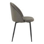 Chair Perch velvet in anthracite with black metal legs 50x43x82cm - Слика 3