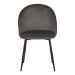 Chair Perch velvet in anthracite with black metal legs 50x43x82cm - Слика 4