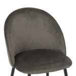 Chair Perch velvet in anthracite with black metal legs 50x43x82cm - Слика 5