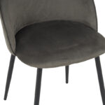 Chair Perch velvet in anthracite with black metal legs 50x43x82cm - Слика 6