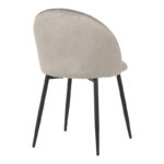 Chair Perch velvet in grey with black metal legs 50x43x82cm - Image 2