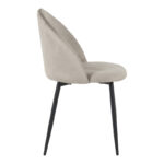 Chair Perch velvet in grey with black metal legs 50x43x82cm - Image 3
