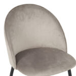 Chair Perch velvet in grey with black metal legs 50x43x82cm - Image 5