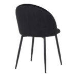 Chair Perch velvet in black with black metal legs 50x43x82cm - Слика 2