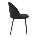 Chair Perch velvet in black with black metal legs 50x43x82cm - Слика 3