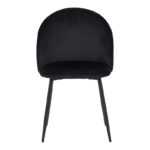 Chair Perch velvet in black with black metal legs 50x43x82cm - Слика 4